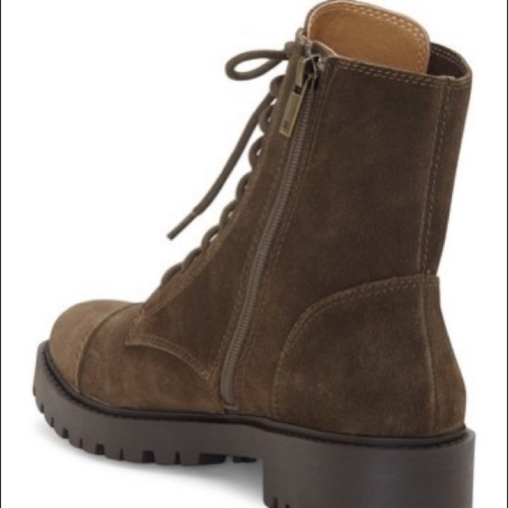 NWT Lucky Brand LP Ictus Olive Oiled Suede leather lace up Combat ankle boots 10 - Picture 8 of 17